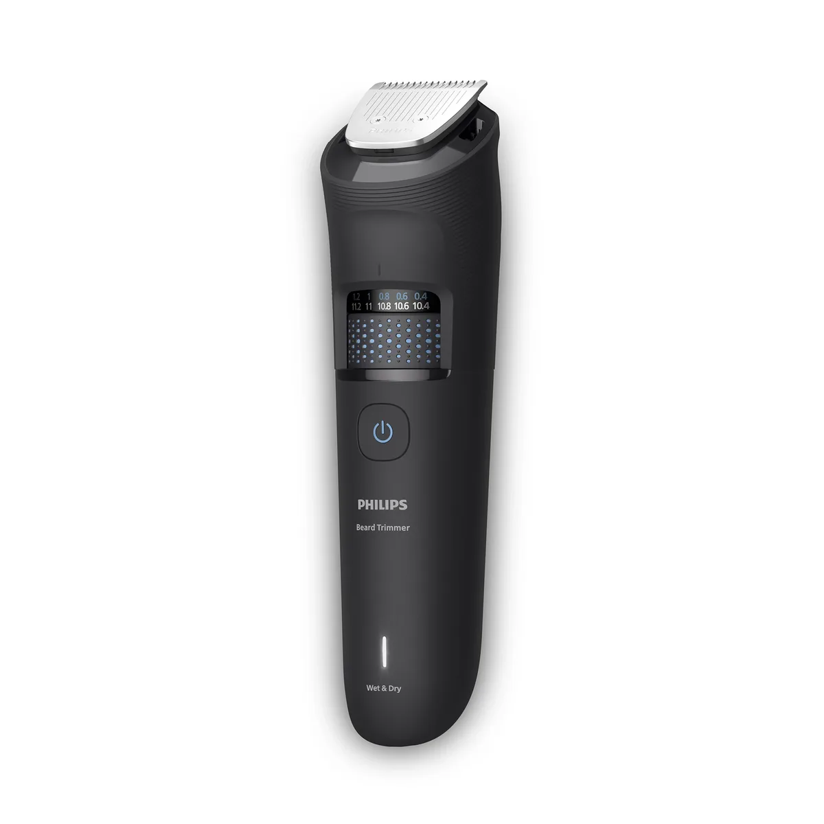 Тример Philips Series 5000 для бороди та вусів, акумуляторний, з нержавіючої сталі, чорний.