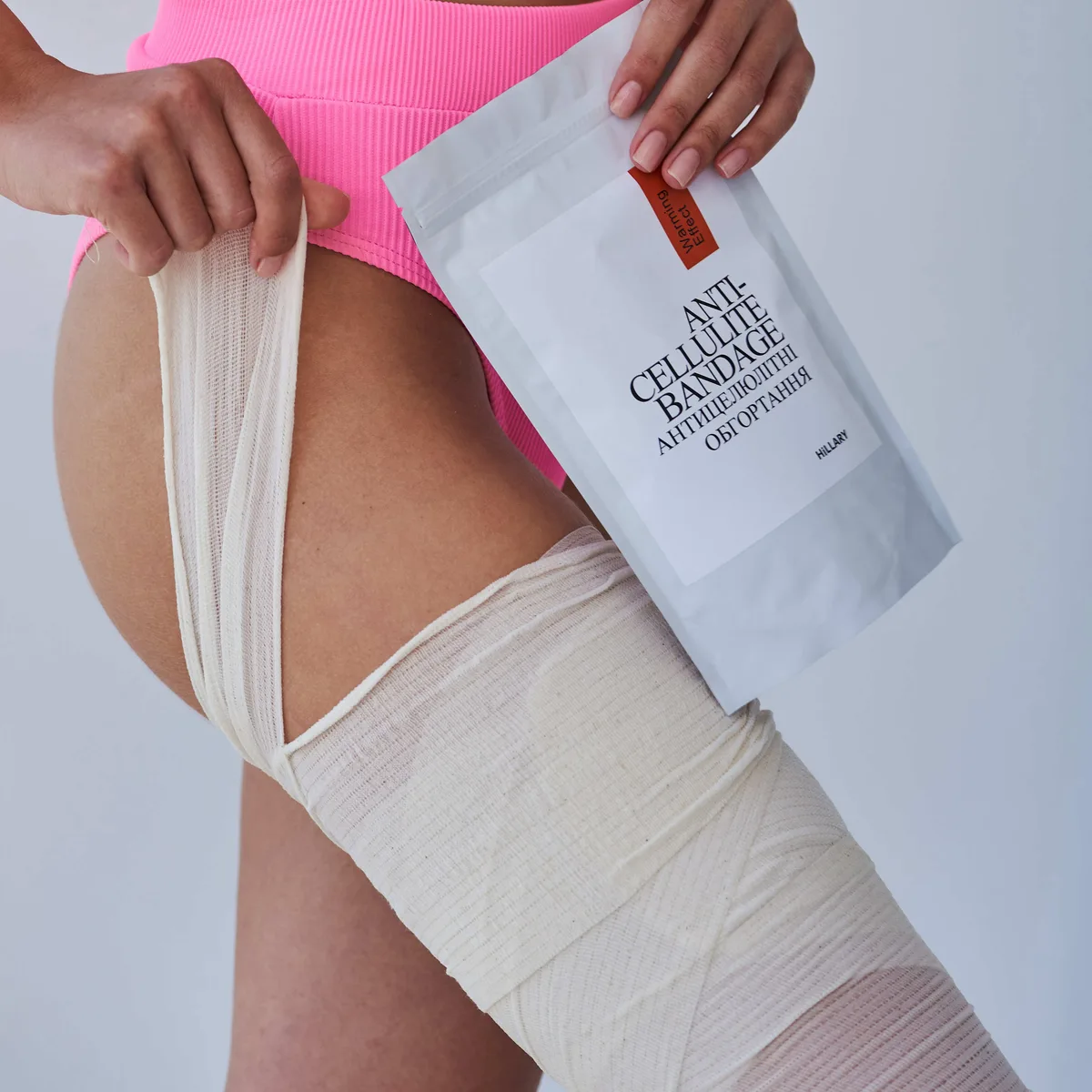 Курс розігріваючих антицелюлітних обгортань для тіла Hillary Anti-Cellulite Pro (6 уп.) + Антицелюлітна олія Г