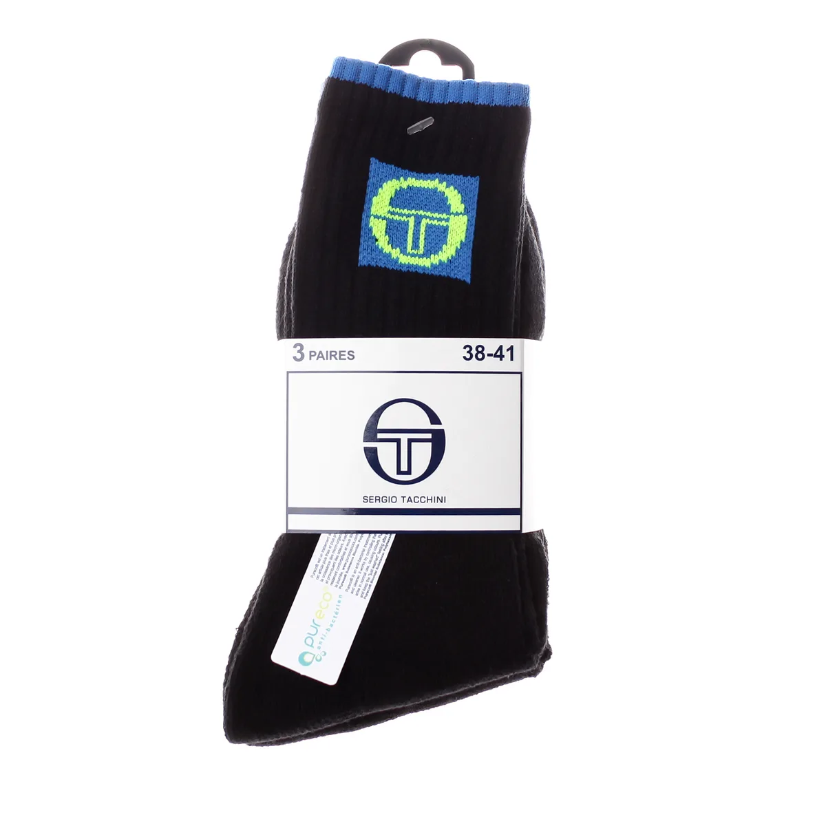 Шкарпетки Sergio Tacchini бавовна 35-37 синій зелений 3-pack