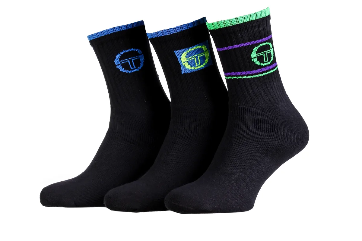 Шкарпетки Sergio Tacchini бавовна 35-37 синій зелений 3-pack