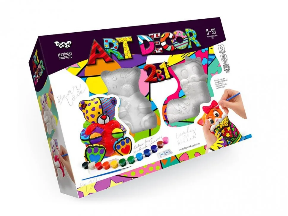 Набір для творчості Danko Toys гіпсове лиття 10,5 см білий 2в1