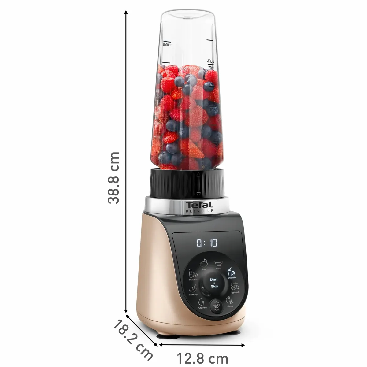 Блендер Tefal стаціонарний Blend UP, 1000Вт, чаша 700мл, тритан, чорний з золотими акцентами.