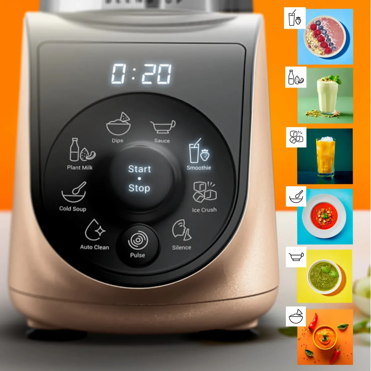 Блендер Tefal стаціонарний Blend UP, 1000Вт, чаша 700мл, тритан, чорний з золотими акцентами.