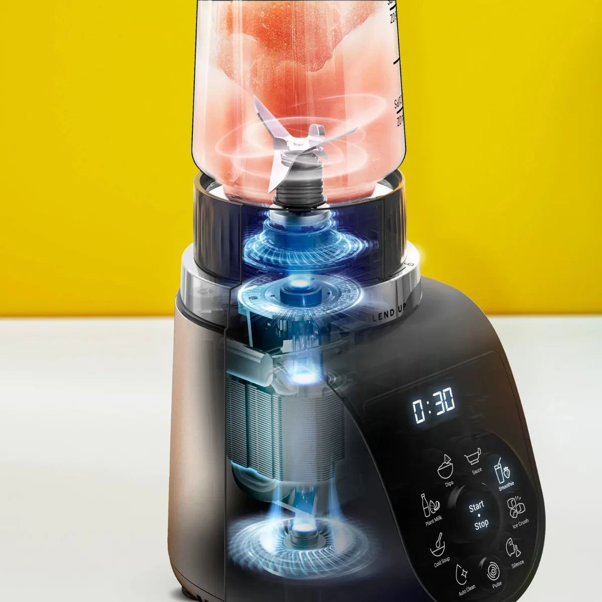 Блендер Tefal стаціонарний Blend UP, 1000Вт, чаша 700мл, тритан, чорний з золотими акцентами.