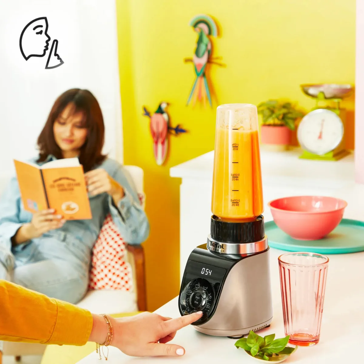 Блендер Tefal стаціонарний Blend UP, 1000Вт, чаша 700мл, тритан, чорний з золотими акцентами.