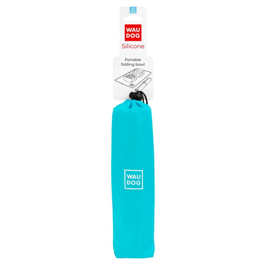 Миска складана WAUDOG Silicone 38,5х23х5 см силікон блакитна