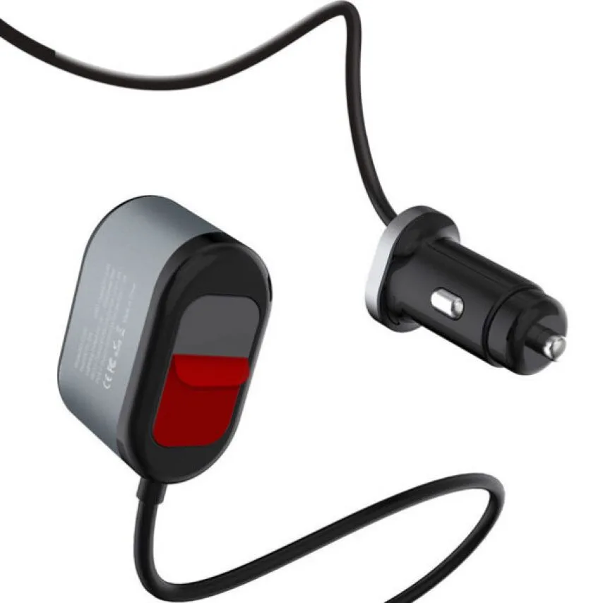 Автомобильное зарядное устройство XO, пластик, черное, 2 USB, 1 Type-C, 3А, 12-24V.