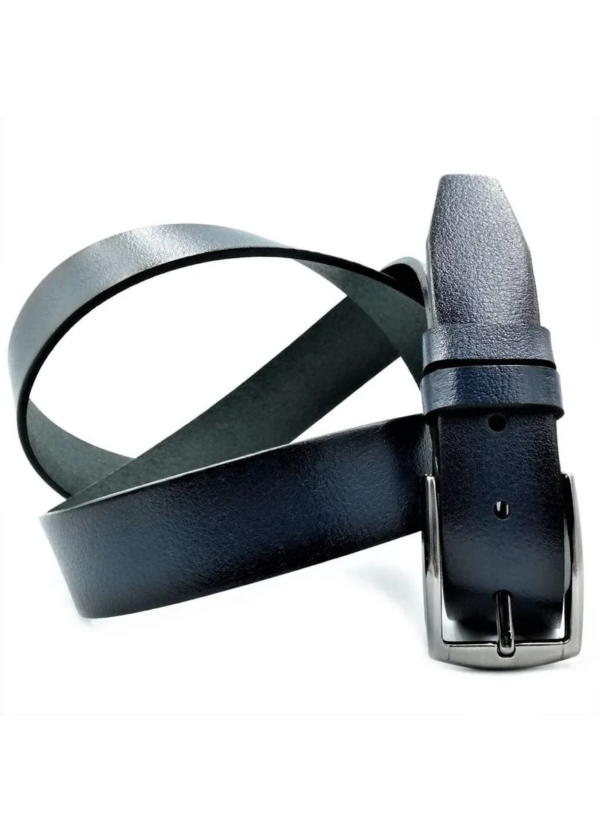 Ремінь Le-Mon шкіряний 110-125 см 3,5 см Темно-синій