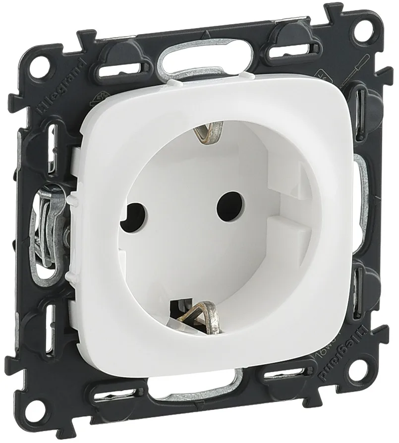 Розетка Schuko з шторками Legrand Valena ALLURE, 16А, 250V, гвинтові клеми, білий