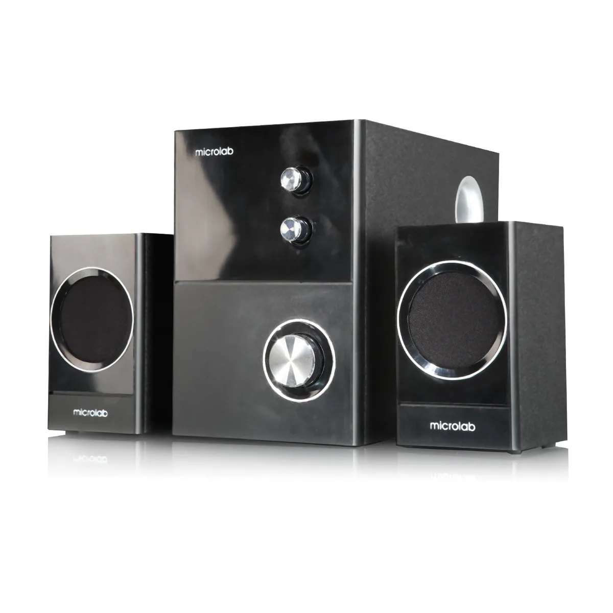 Акустична система MICROLAB M-223 2.1, 17W, mini-jack, чорний