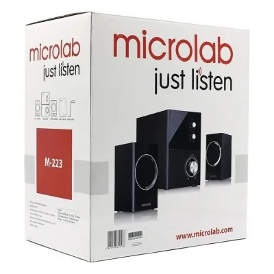 Акустична система MICROLAB M-223 2.1, 17W, mini-jack, чорний
