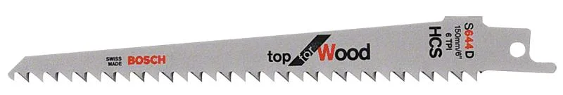 Полотно пиляльне Bosch Professional S 644 D Top 150 мм для шабельної пилки по дереву криволінійні пропили 5шт