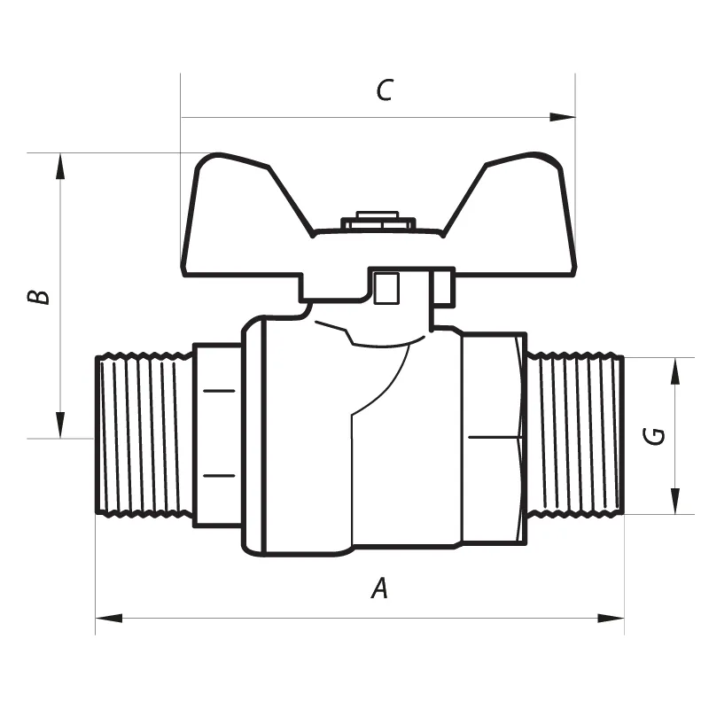 Кран шаровый Nolf латунь 1/2" стальной для воды
