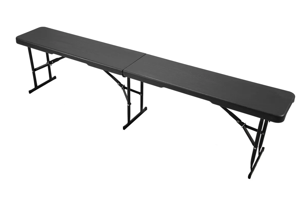 Складная лавка стальная 1,8 м графит HDPE