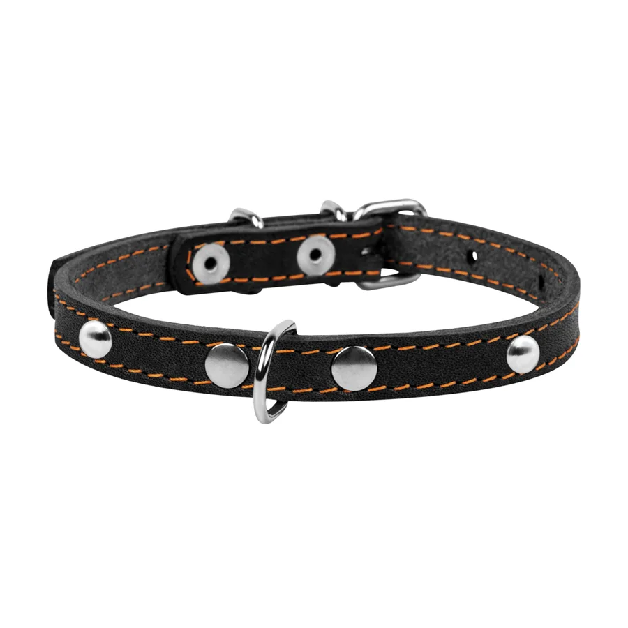 Нашийник CoLLaR одинарний чорний 14мм 27-35см шкіра