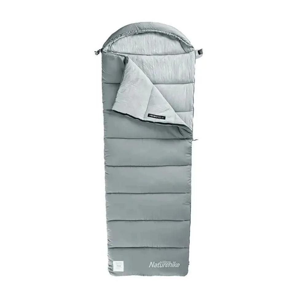 Спальный мешок Naturehike полиэстер 190+30х80 см серый с капюшоном