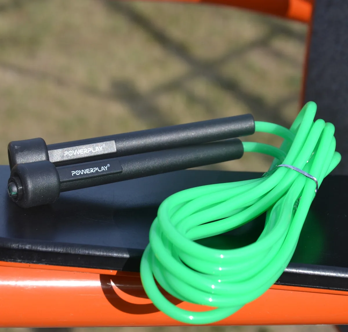 Скакалка Active Point ПВХ 2,8 м Зелена Регульована довжина