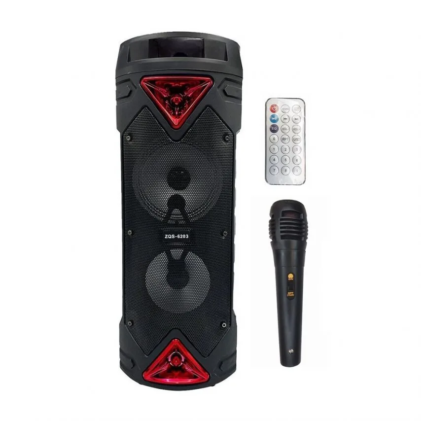 Портативна колонка Bluetooth 25W червона 606х244х244 мм з мікрофоном та підсвічуванням