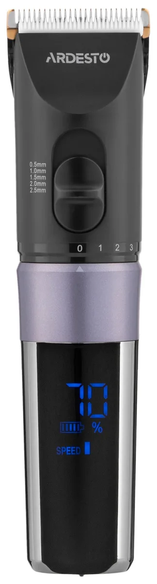 Машинка для стрижки ARDESTO HC-Y40-DBS, с возможностью работы от сети и аккумулятора, 4 насадки, титановое покрытие+керамика, черного цвета