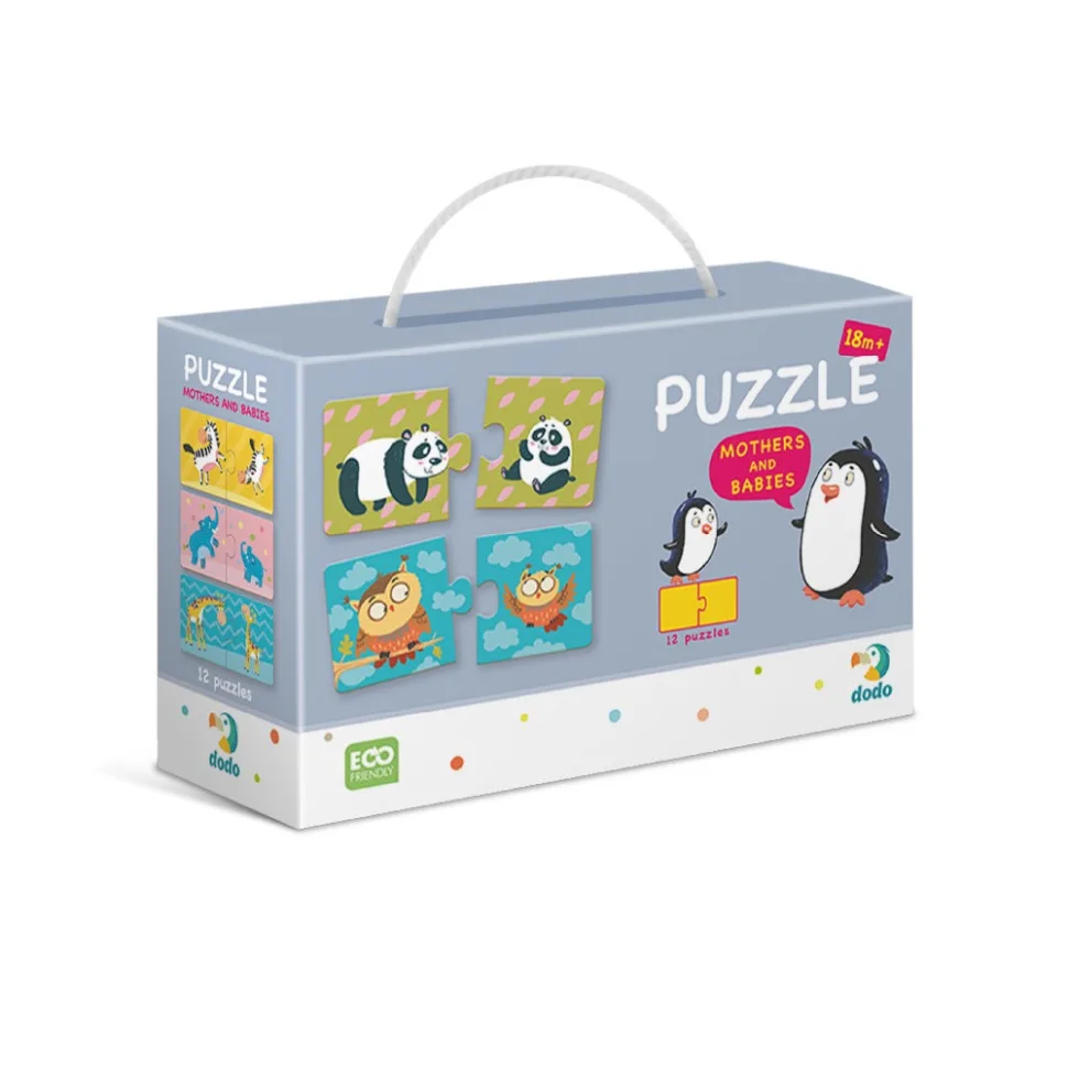 Дитячий пазл DoDo Toys 12 пазлів по 2 елементи 24 деталі 13х6,5 см багатокольоровий