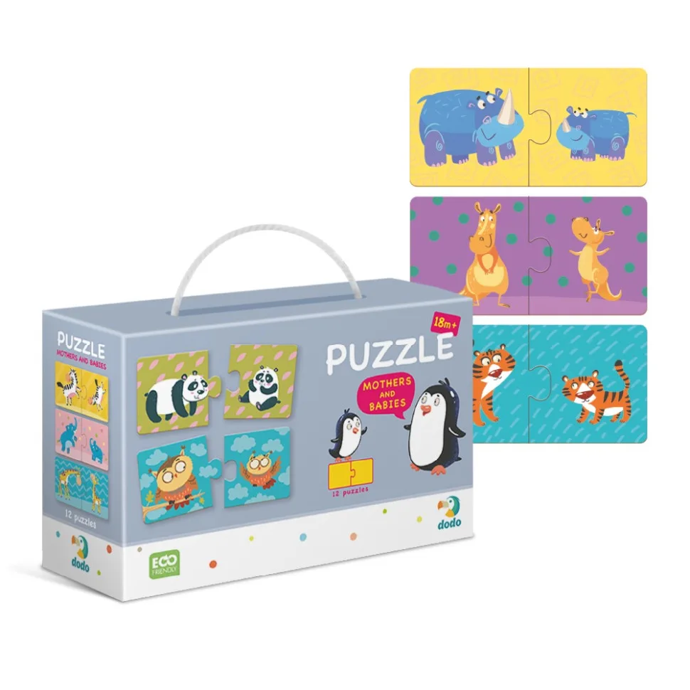 Детский пазл DoDo Toys 12 пазлов по 2 элемента 24 детали 13х6,5 см многоцветный