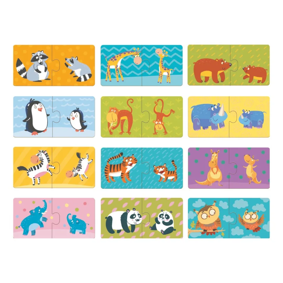 Детский пазл DoDo Toys 12 пазлов по 2 элемента 24 детали 13х6,5 см многоцветный