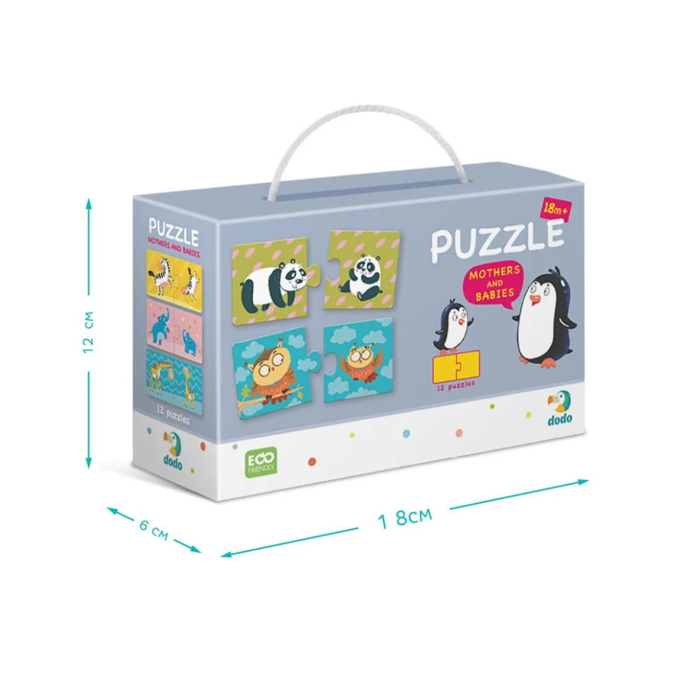 Детский пазл DoDo Toys 12 пазлов по 2 элемента 24 детали 13х6,5 см многоцветный