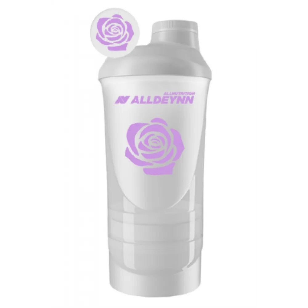 Allnutrition шейкер пластик 600+350 мл білий