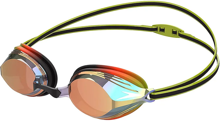 Очки для плавания Speedo пластик OSFM черные зеленые