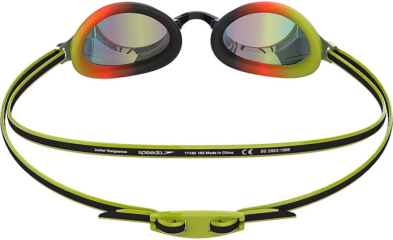 Очки для плавания Speedo пластик OSFM черные зеленые