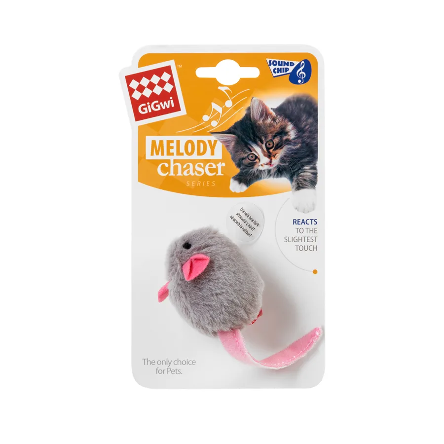 Іграшка для котів зі звуковим чіпом GiGwi Melody Chaser 6 см штучне хутро