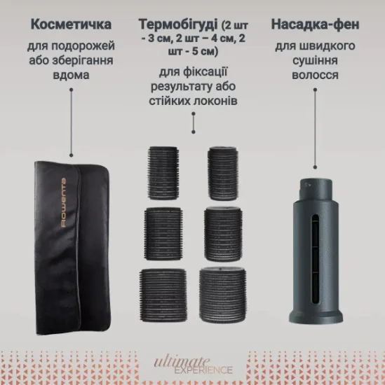 Фен-щітка Rowenta керамічна 1100 Вт 38 55 мм чорна