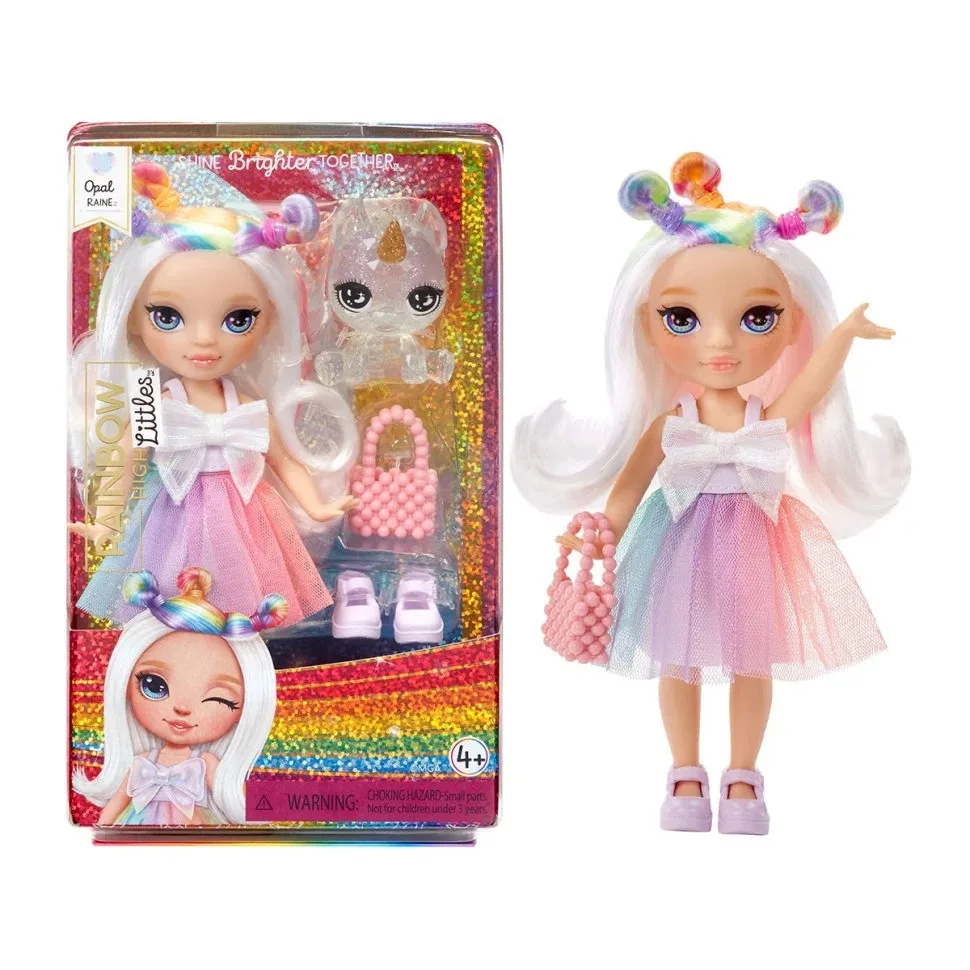Игровой набор с куклой Rainbow High 15 см лиловая фатиновая одежда с питомцем