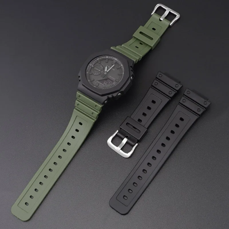 Ремінець Casio G-Shock поліуретан 20,2 см Армійський зелений