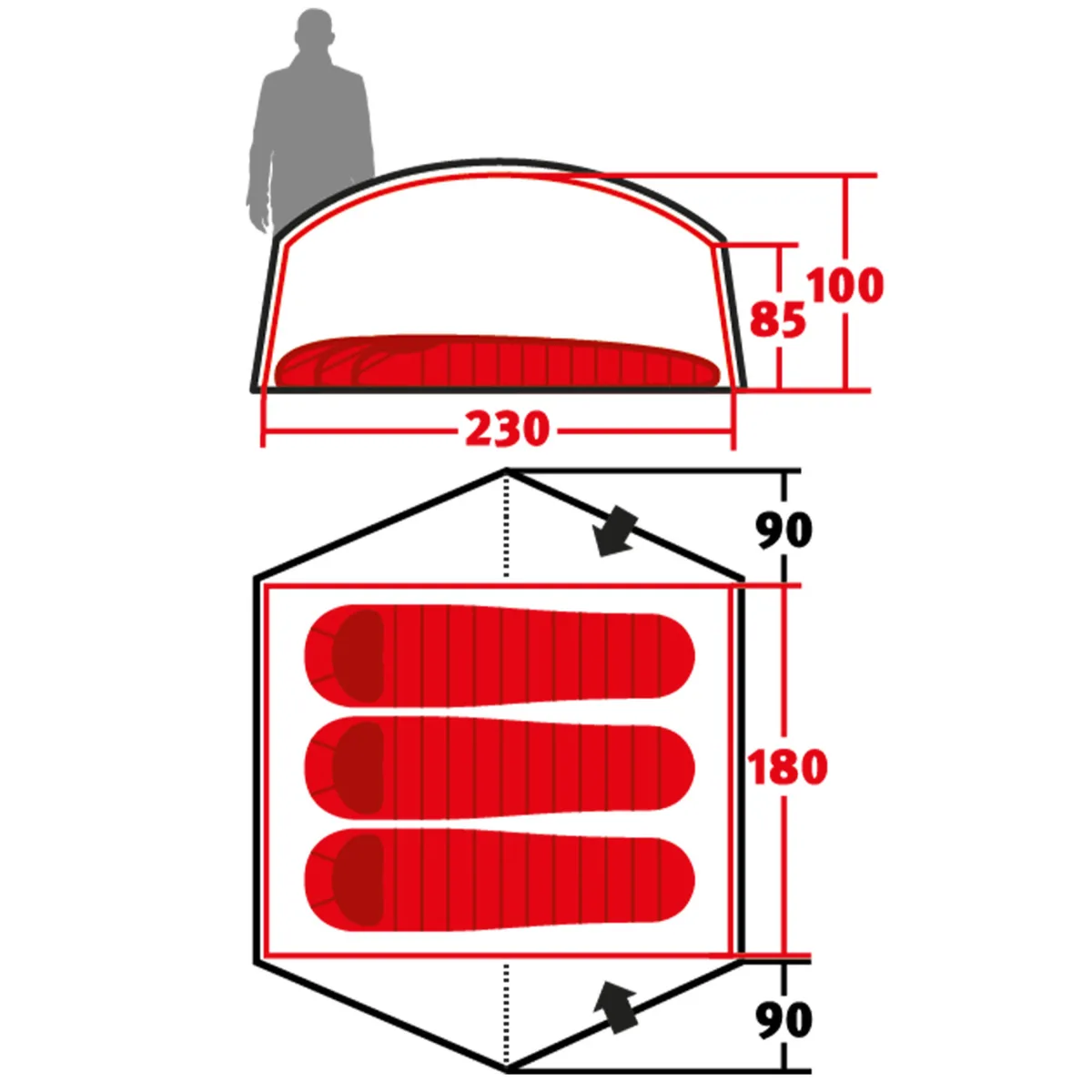 Намет Wechsel Nylon 230х180х100 см Оливковий