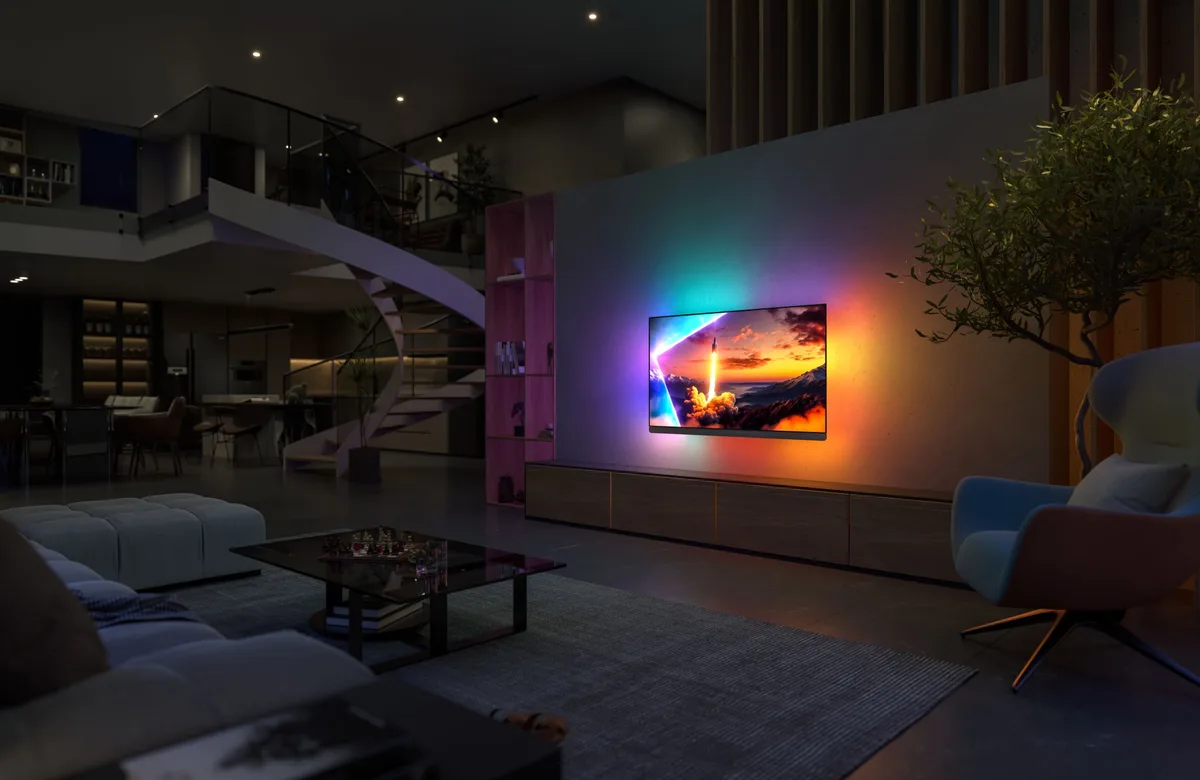 Телевізор 55" Philips OLED+ 4K 144Hz Smart Google TV Black Ambilight Bowers & Wilkins sound