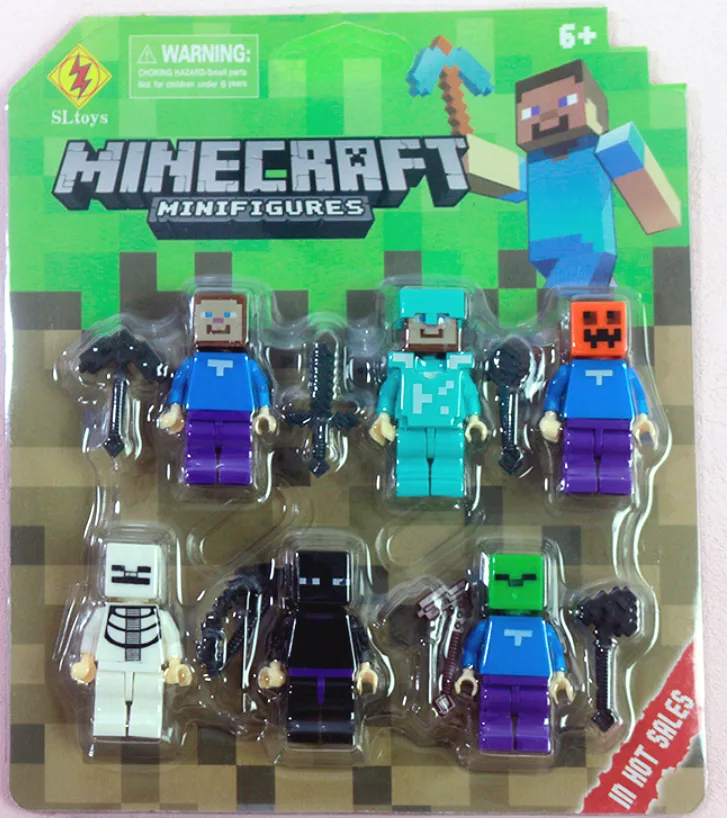 Фигурки LEGO Майнкрафт 6 фигурок с инструментом пластик 22х18 см разные цвета