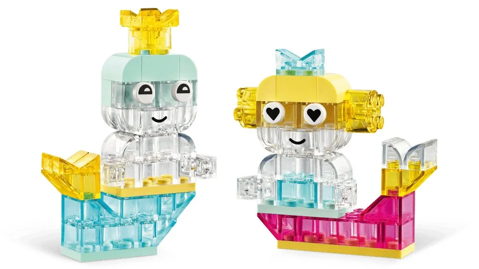 Конструктор LEGO Classic 340 кубиків прозорі різнокольорові деталі