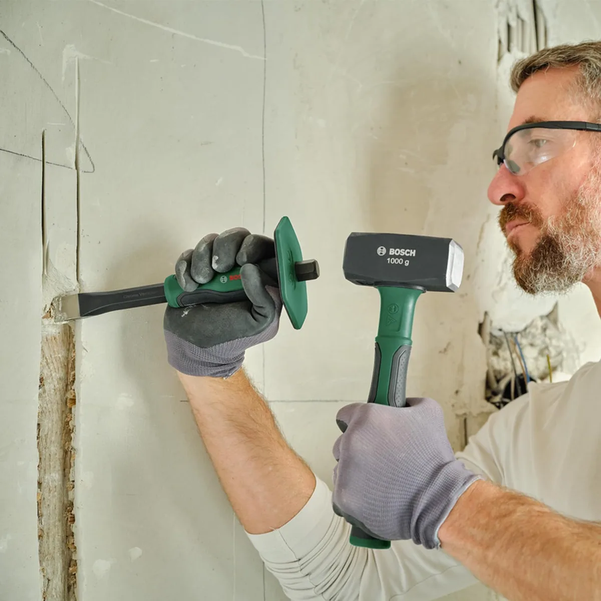 Кувалда Bosch 1000г з руків'ям зі скловолокна, довжина 26 см.