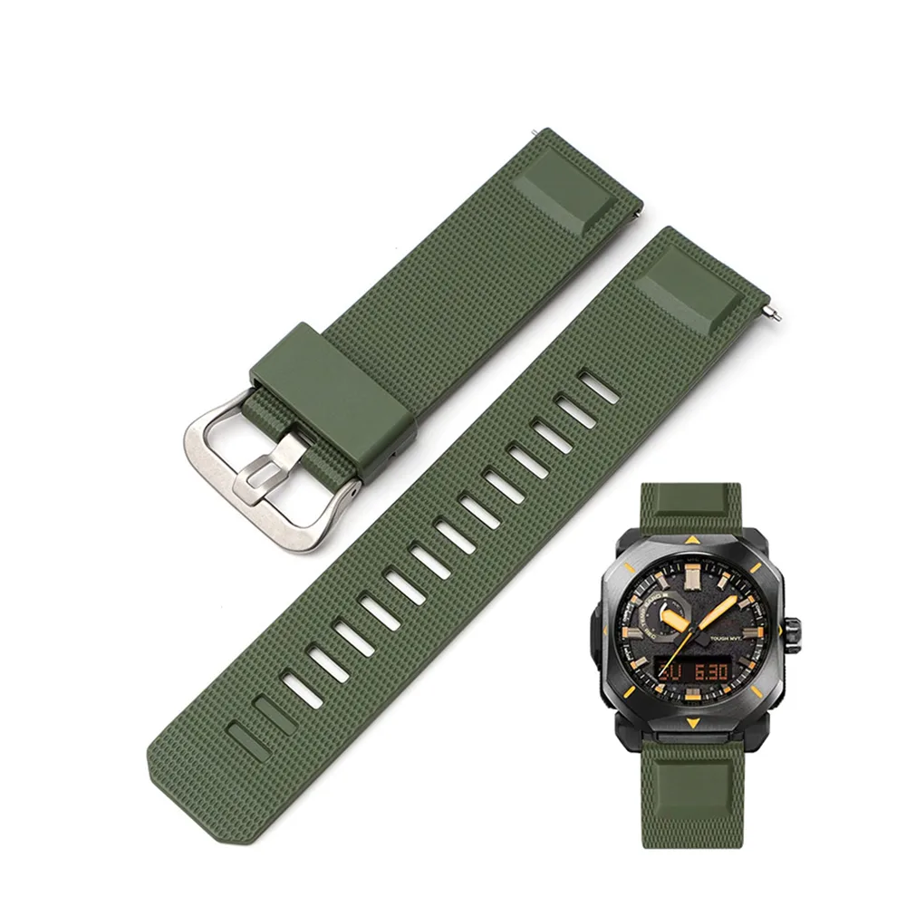 Ремінець Casio Pro Trek Полімер 20,5 см 22 мм Армійський зелений