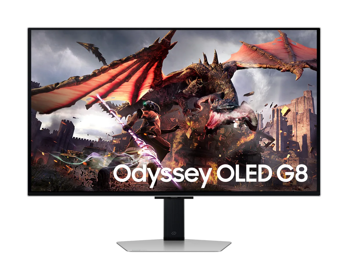 Монитор Samsung 32" Odyssey G80SD HDMI, DP, USB, Bluetooth, OLED, 3840x2160, 240Гц, 0.3мс, совместимый с G-Sync.