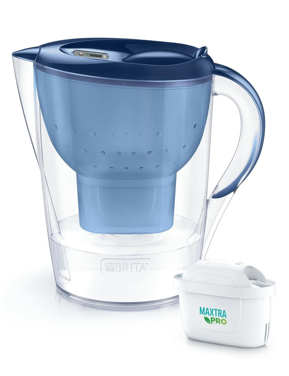 Фільтр-глечик Brita Marella XL Memo MXPro 3.5л (2л очищеної води) з двома синіми фільтр-картриджами.