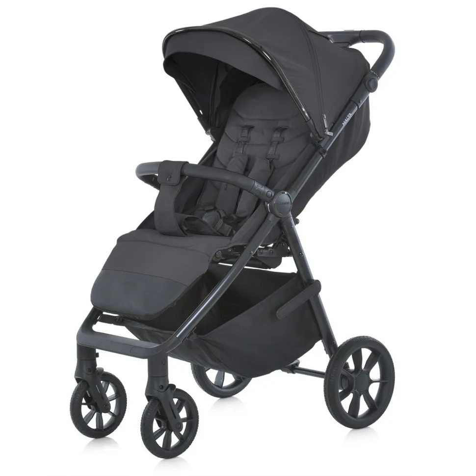 Дитяча прогулянкова коляска алюмінієва чорна 99х57,5х111 см Black Onyx