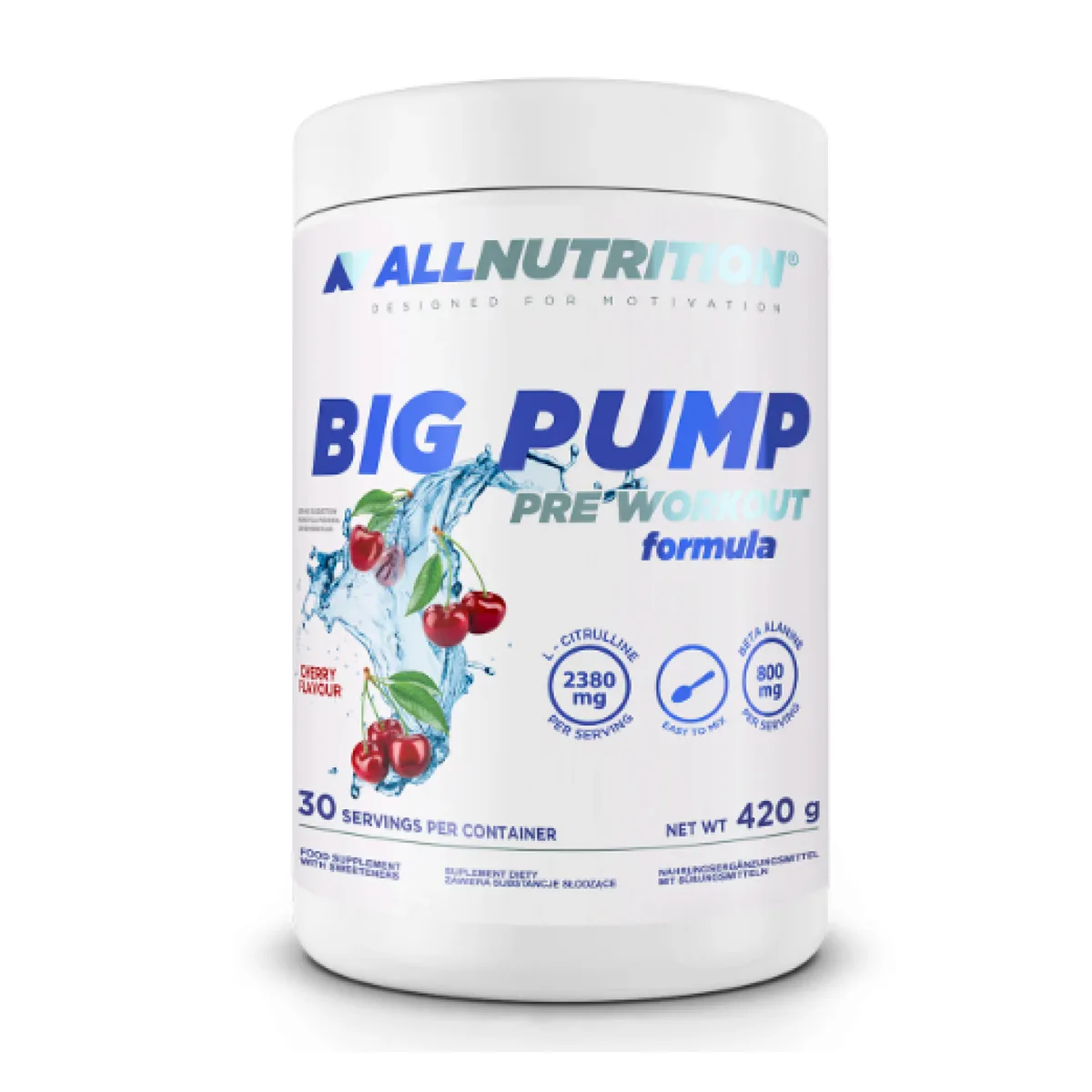 Allnutrition Big Pump Pre Workout 420 г Вишня Без стимуляторов Оксид азота