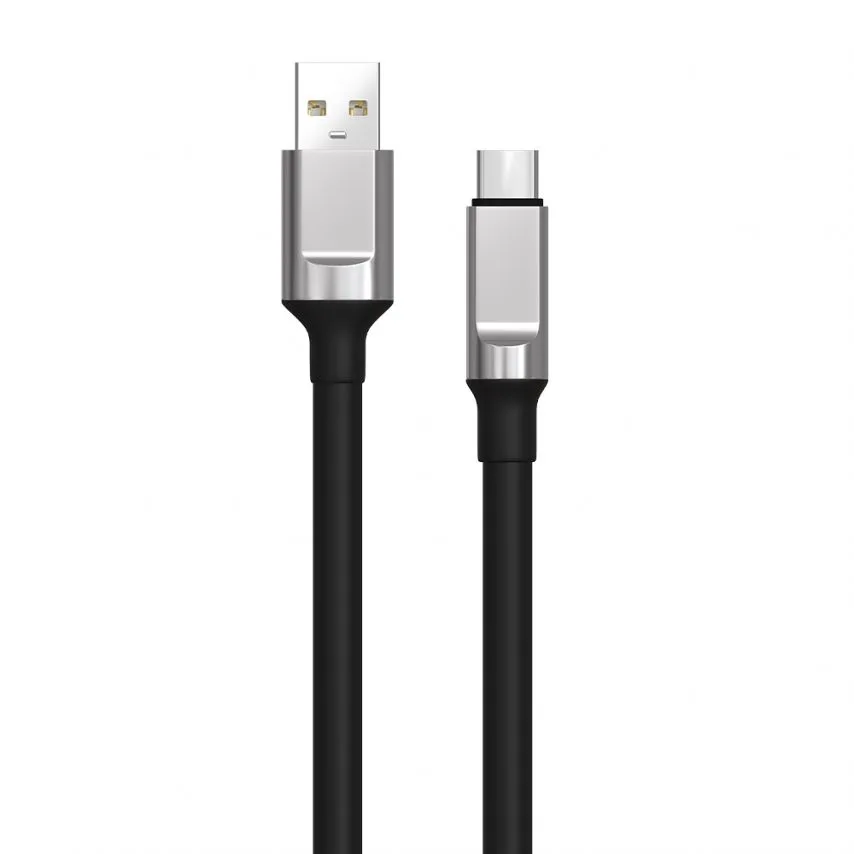 Кабель USB Type-C Walker 1м чорний TPE 7мм 3А 18Вт