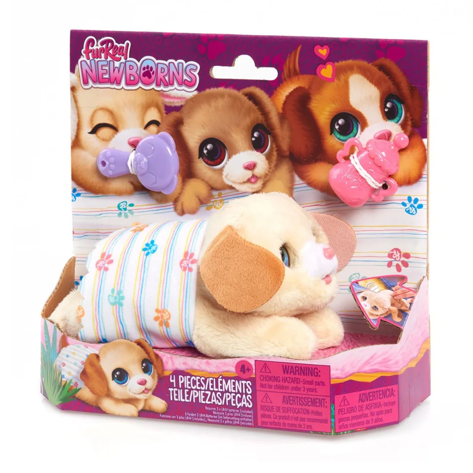 Інтерактивна іграшка цуценя Furreal Newborns 15 см комбінований різні кольори