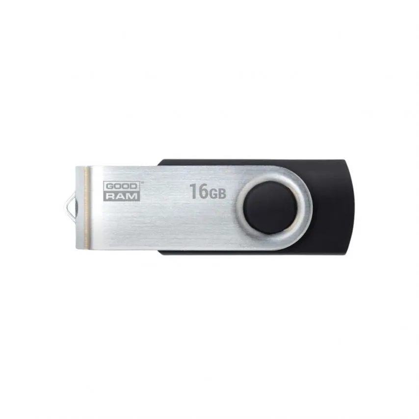 Флеш-пам'ять USB Goodram метал 16Гб чорна з відкидною кришкою