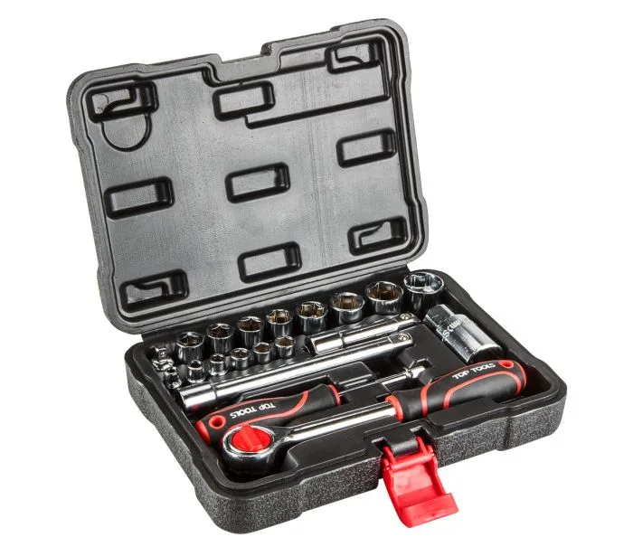 Набір інструментів Top Tools, набір торцевих головок 1/4", 3/8", 20шт