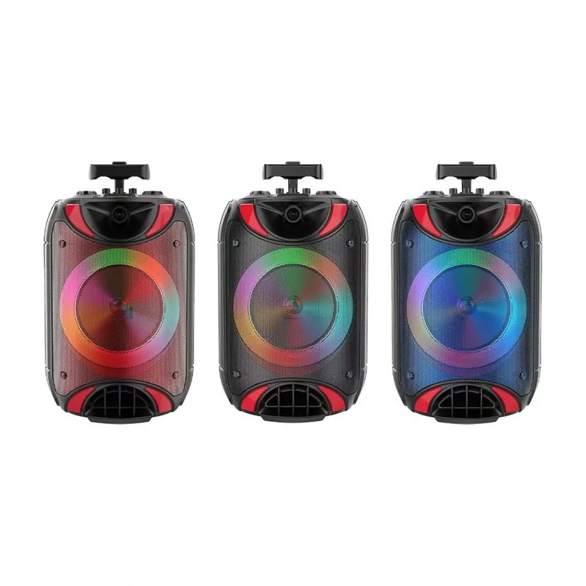 Портативная колонка Bluetooth 15W красная 285х255х425 мм с микрофоном и функцией караоке.