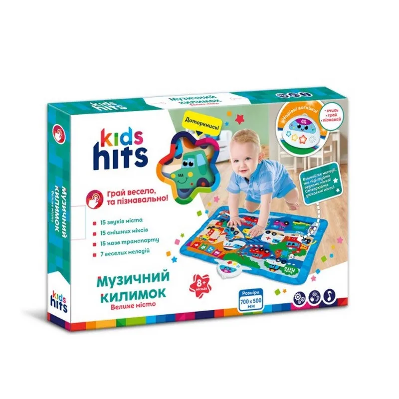 Килимок розвивальний Kids Hits тканинний 120х90 см багатоколірний